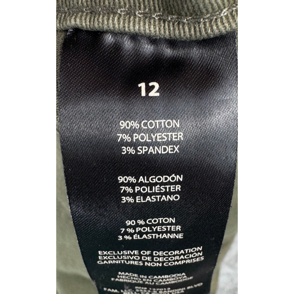 Banana Republic Utility Pants Womens 12 Olive Green‎ Cropped Tapered Cargo - Picture 8 of 12
